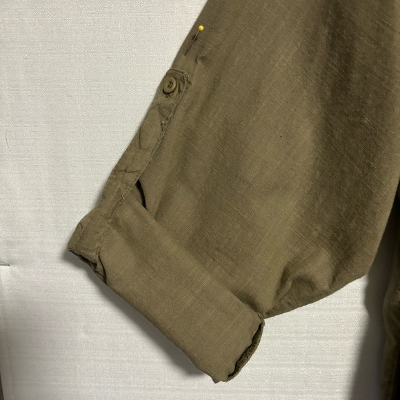 CoofAndy Green long tab sleeve Cotton & hemp henley 1/4 button 3 XL NWOT - Picture 5 of 10